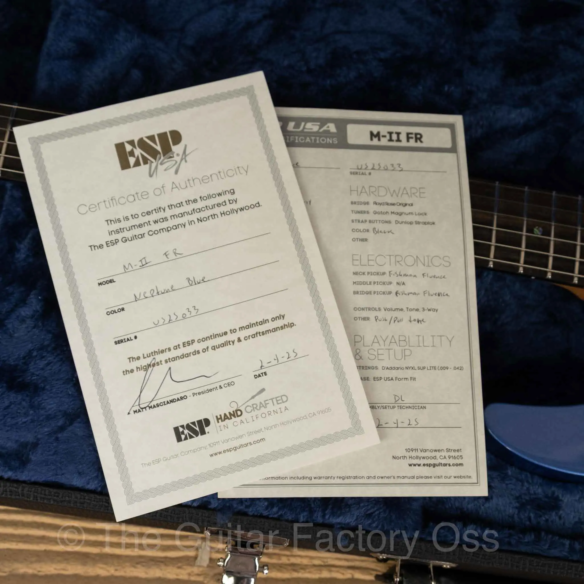 ESP USA Custom Shop M-II Neptune Blue 2025 - Afbeelding 11